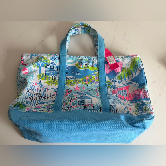 NWT Lilly Pulitzer Mercato Tote- Lilly loves Nantucket - Picture 4 of 4
